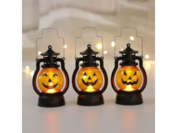 Luces De Calabaza Led Operadas Por Batería Decoración Halloween Interior Exterior 3 Piezas