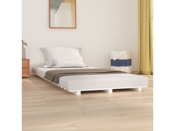 Estructura De Cama Madera Maciza De Pino Blanco 90x190 Cm