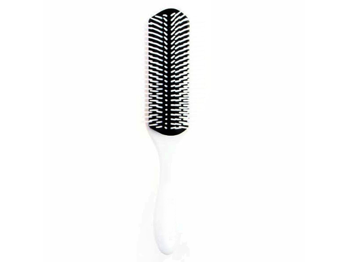 Pincel De Pelo De 9 Filas Con Efecto De Masaje Y Manejo Ergonómico Para Desenredar Y Estilizar Color Blanco
