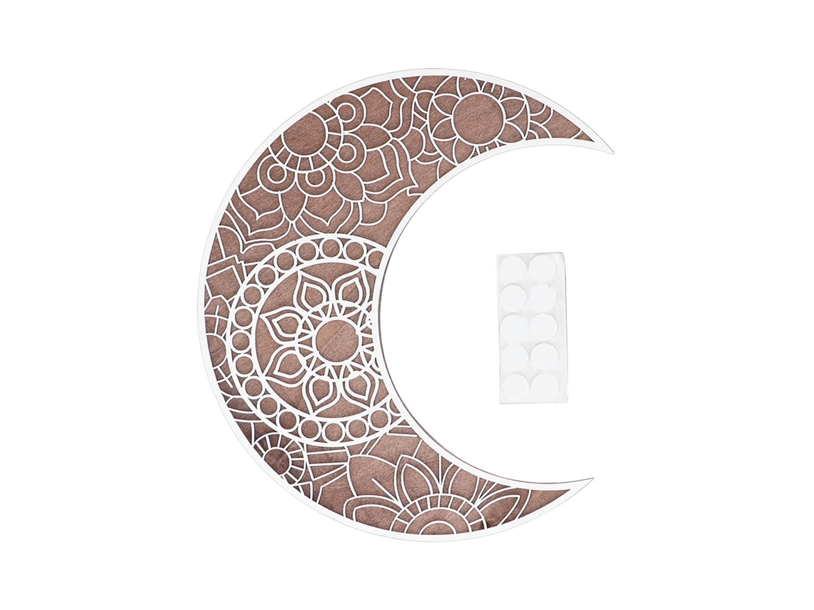 Colgante Decorativo De Luna De Madera Hueca Con Fases Lunares Para Decoración De Pared