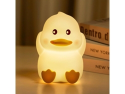 Luz nocturna de pato para niños, bonita luz nocturna con 2 niveles de brillo, recargable en 7 colores (blanco)