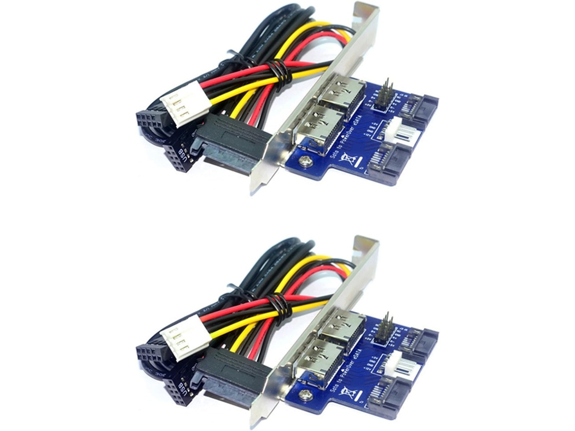 2x Fuente De Alimentación De Doble Puerto Para Ordenador De Sobremesa Esata Convertidor Esataap De 9 Pines A Usb 2.0