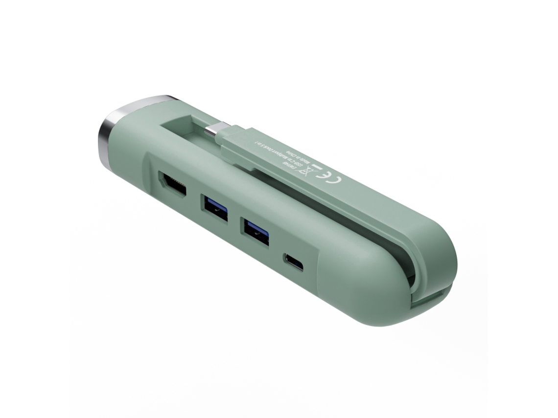 Hub EWENT Usb-C Y Usb-A Multiport Dock 5-1 Hdmi Verde