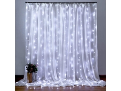 Guirnalda de luces LED con forma de lágrima, 8 modos. MDUG (blanca, 3x2 m)