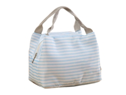 Bolsa térmica para almuerzo con estampado de rayas para picnic y almacenamiento