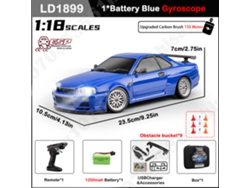 Coche de drifting RC 1/18 GTR R34, tracción trasera 2.4G, con giroscopio, carrocería de aleación metálica, modelo deportivo. Aeuzwr
