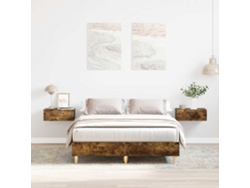Estructura De Cama Sin Colchón Roble Ahumado 140x190 Cm Madera