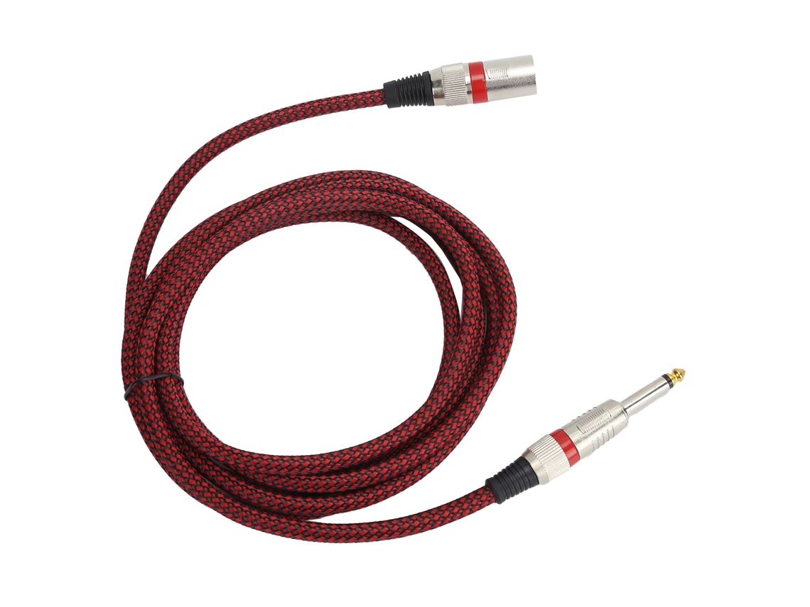 Cable De Cobre Balanceado Xlr A 6,35 Mm (1/4 De Pulgada) Macho (libre De Oxígeno) Con Trenzado De Algodón, 3 M