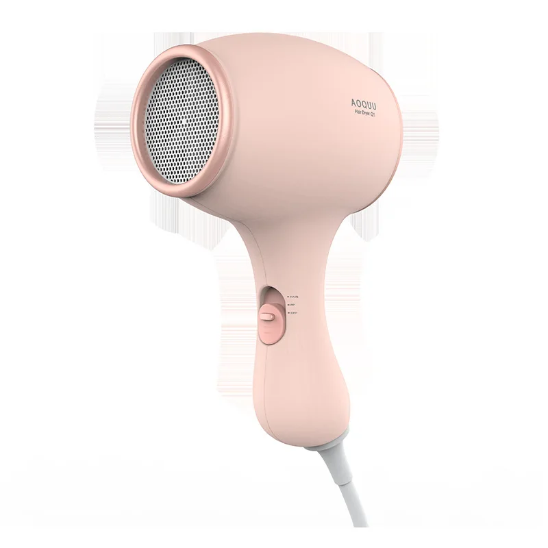 Secador De Pelo Infantil Q2 Mejorado (rosa): Silencioso, Temperatura Constante, Iones Negativos, Cero Radiación, Con Bloqueo De Seguridad.