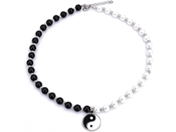 Collares para el hogar y para mujer, modelo 2026, hechos de perlas sintéticas y acero con diseño Yin Yang.