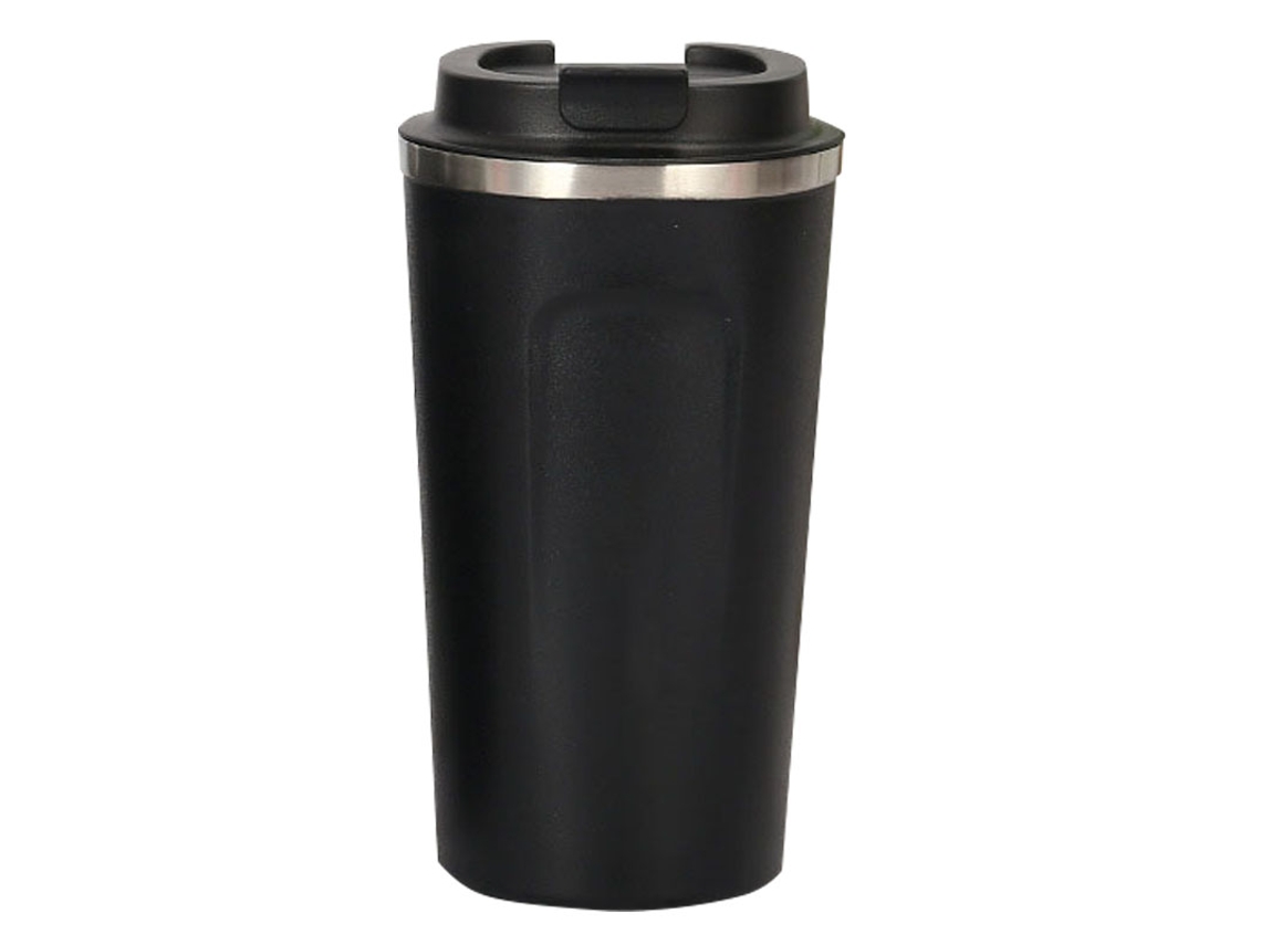 Taza térmica de acero inoxidable 304 de grado alimenticio, color negro, de 510 ml, para bebidas frías y calientes.
