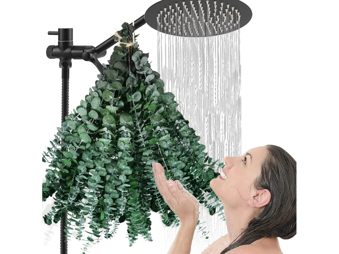 30 tallos secos de eucalipto para ducha, hojas frescas 100% naturales, colgantes de 43 cm para el cuidado personal en la ducha Jortmrd