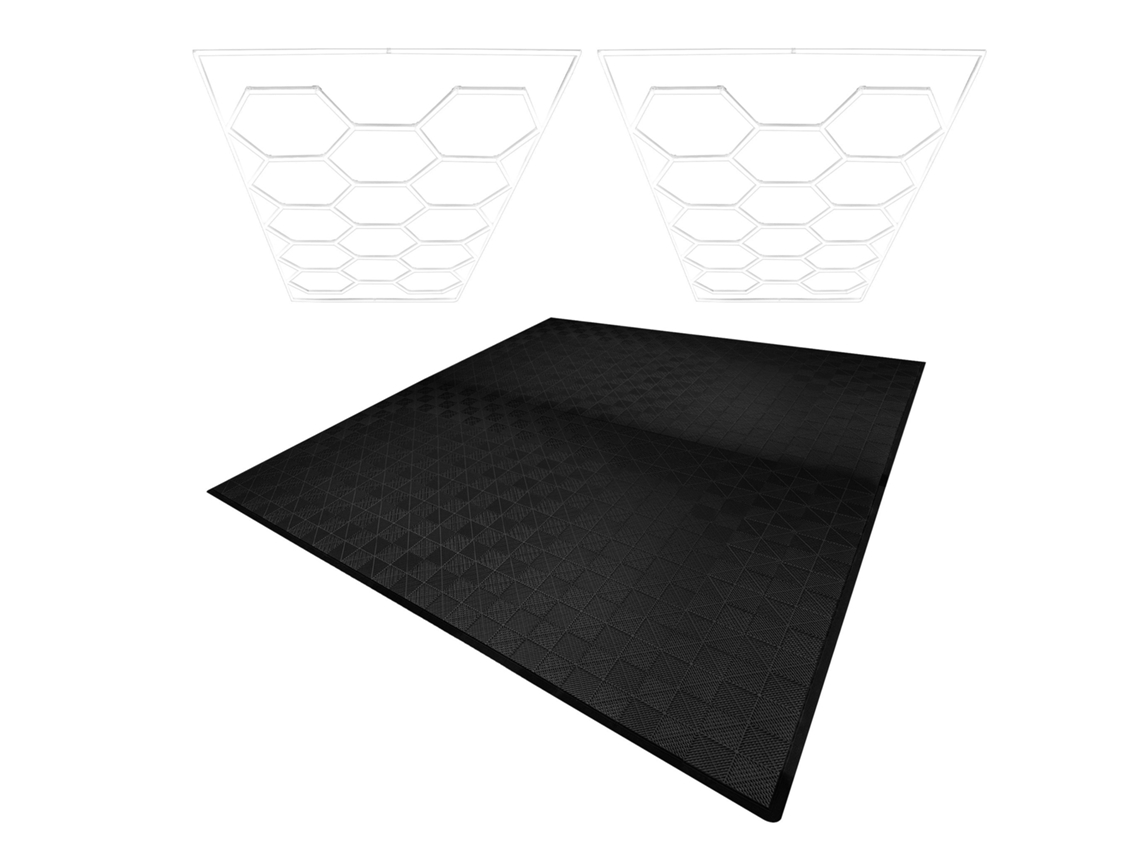 Plafón LED hexagonal fabricado con placas de polipropileno con cantos negros (x2 uds) Monstershop (225 uds)