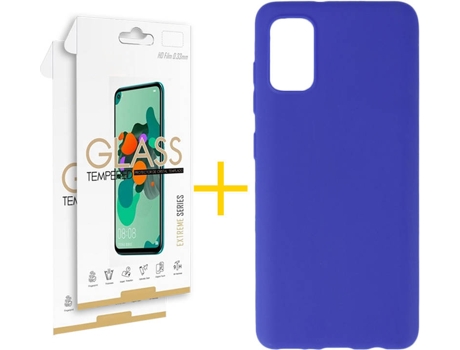 Kit Funda + 2 Protectores de Pantalla Samsung Galaxy A51 5G SKYHE Liso (Azul)
