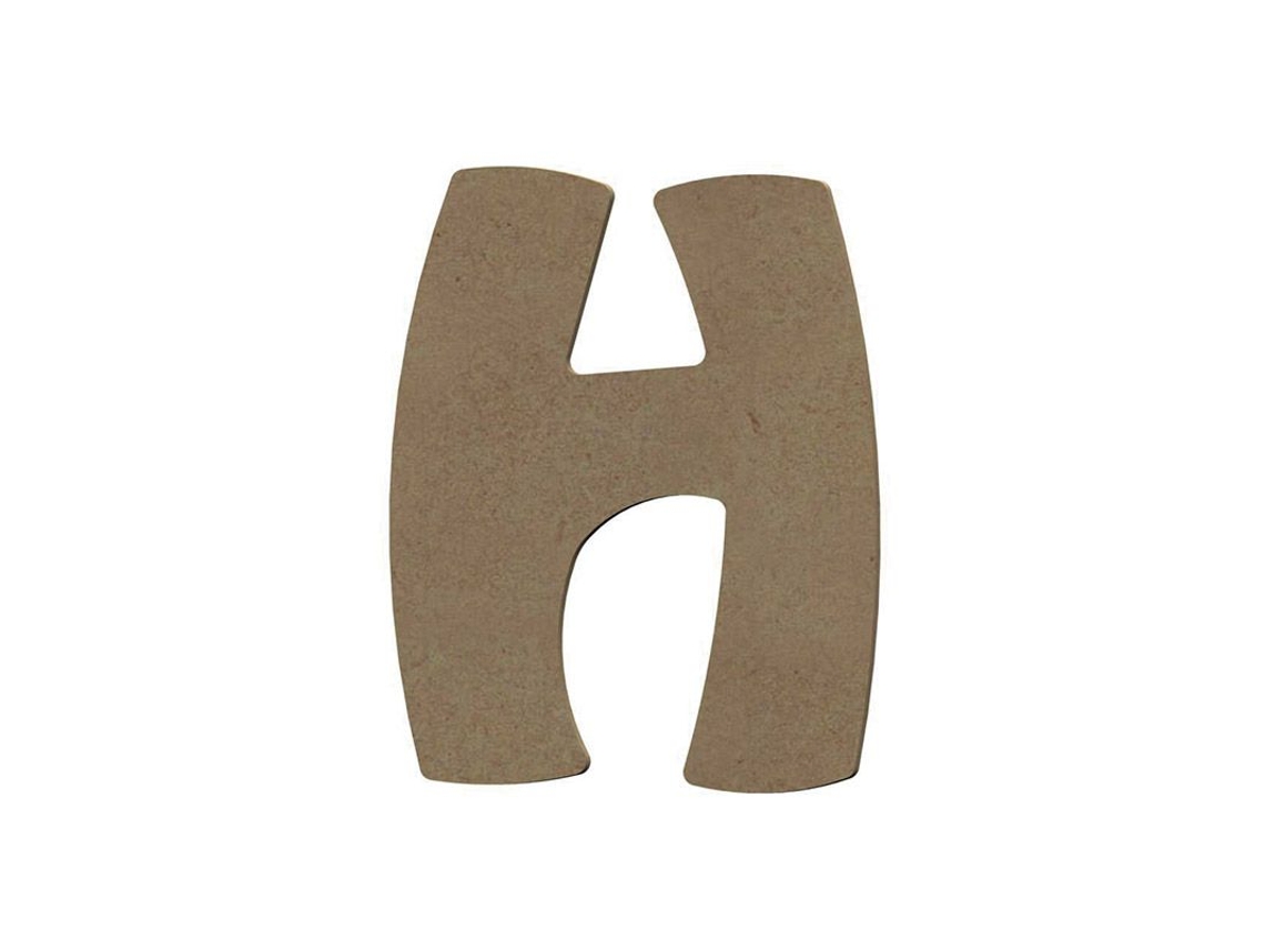 Letra H mayúscula de madera MDF para decoración - 8 cm