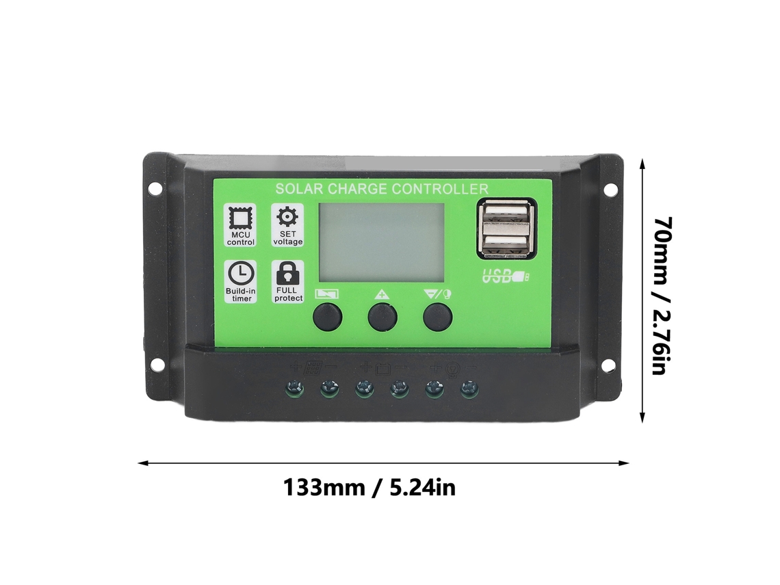 2026horizon-controlador De Carga Solar Inteligente Ajustable 12v/24v 20a Con Pantalla Lcd Regulador De Panel Solar