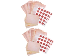 Juego De 100 Artículos De Papelería Vintage Con Sobres Retro De Papel Rayado Y Pegatinas Para Cartas.