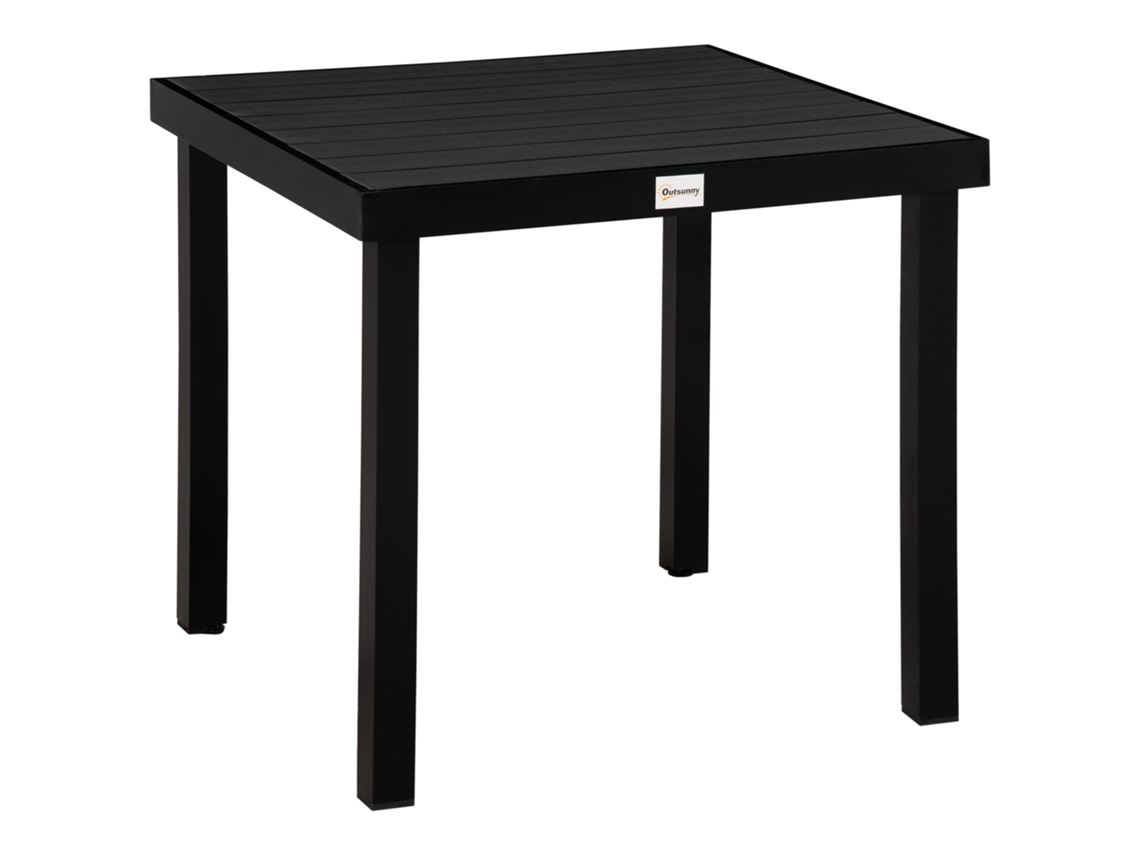 Mesa De Comedor De Aluminio Negro Y Plástico, 80x80x74cm