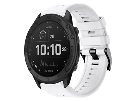 Correa De Reloj Inteligente Para Garmin Tactix Delta Hebilla De Metal Correa De Reloj De Silicona De Color Sólido Blanco VENISYMLIS