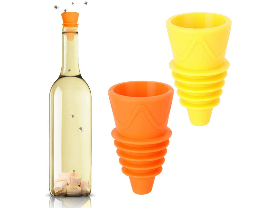 2 Trampas Reutilizables De Silicona Para Moscas De La Fruta, Para Uso En Interiores Y Exteriores, Tanto En La Cocina Como En El Hogar.