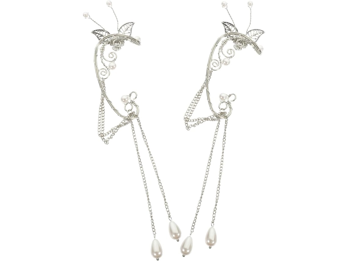 Brincos De Pressão Femininos, Estilo Bracelete, Com Pérolas E Borlas, Sem Necessidade De Furo Na Orelha, Para Meninas.