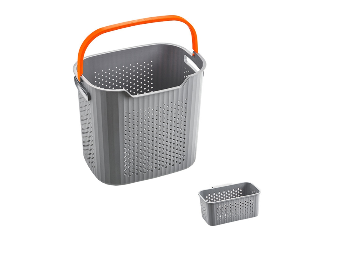 Cesto para la colada Cesto para la colada para baño Cesto para la colada con asa para uso doméstico Gris