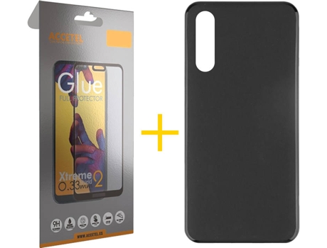 Carcasa + Protector de Pantalla Samsung A70 ACCETEL Full Negro