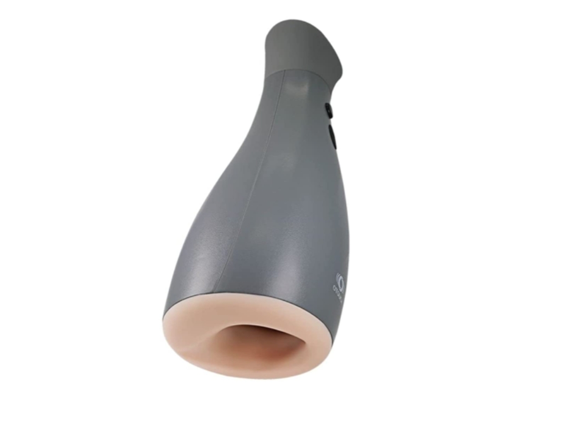 Masturbador automático para hombre con 7 modos de vibración. Juguete de silicona para adultos. Color gris.