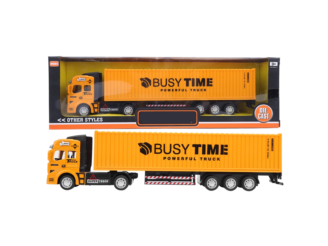 -modelo De Camión Contenedor De Aleación 1:48 Juguete De Coche Simulado Para Niños Vehículo Amarillo