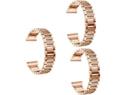 Pulsera Metálica De 3 Piezas Con Diamantes De Imitación, Compatible Con Blaze Hr, Oro Rosa, Elegante Y Cómoda.