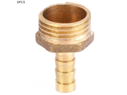 5 Piezas Conector Macho Bsp De Latón Con Manguera Barbada 8mm Adaptador Acoplamiento (1/2")