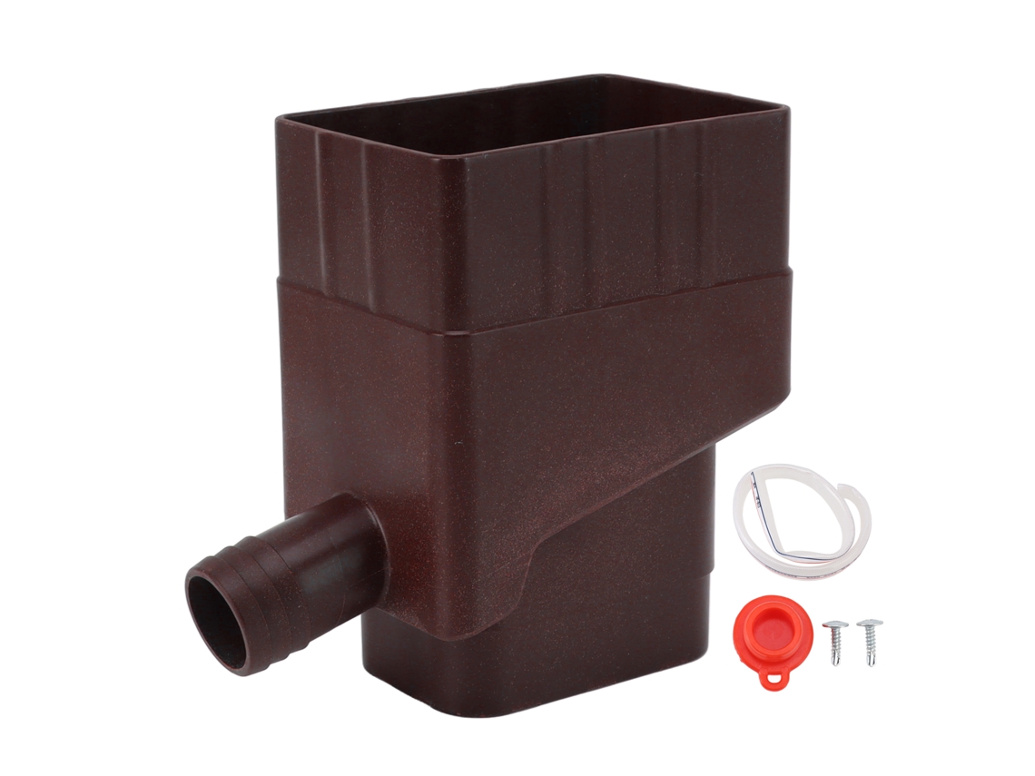 Sistema Profesional De Recolección De Agua De Lluvia Con Desviador De Drenaje Resistente A Los Rayos Uv Para Jardín Y Césped - Marrón Oscuro