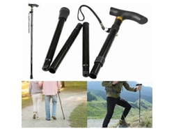 Juego de bastones plegables, 4 piezas, ajustables, ligeros, de aluminio, antideslizantes, ideales para senderismo, trekking y viajes. Unisex.