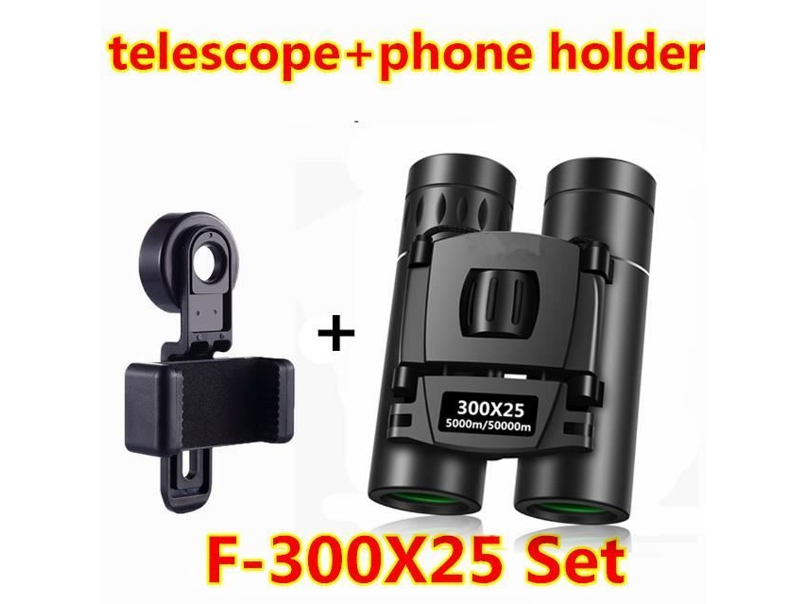 RUMOCOVO Bak4 Hd Telescopio con Zoom Profesional Monocular Portátil De Largo Alcance Camping Turismo Al Aire Libre F--300X25 Set