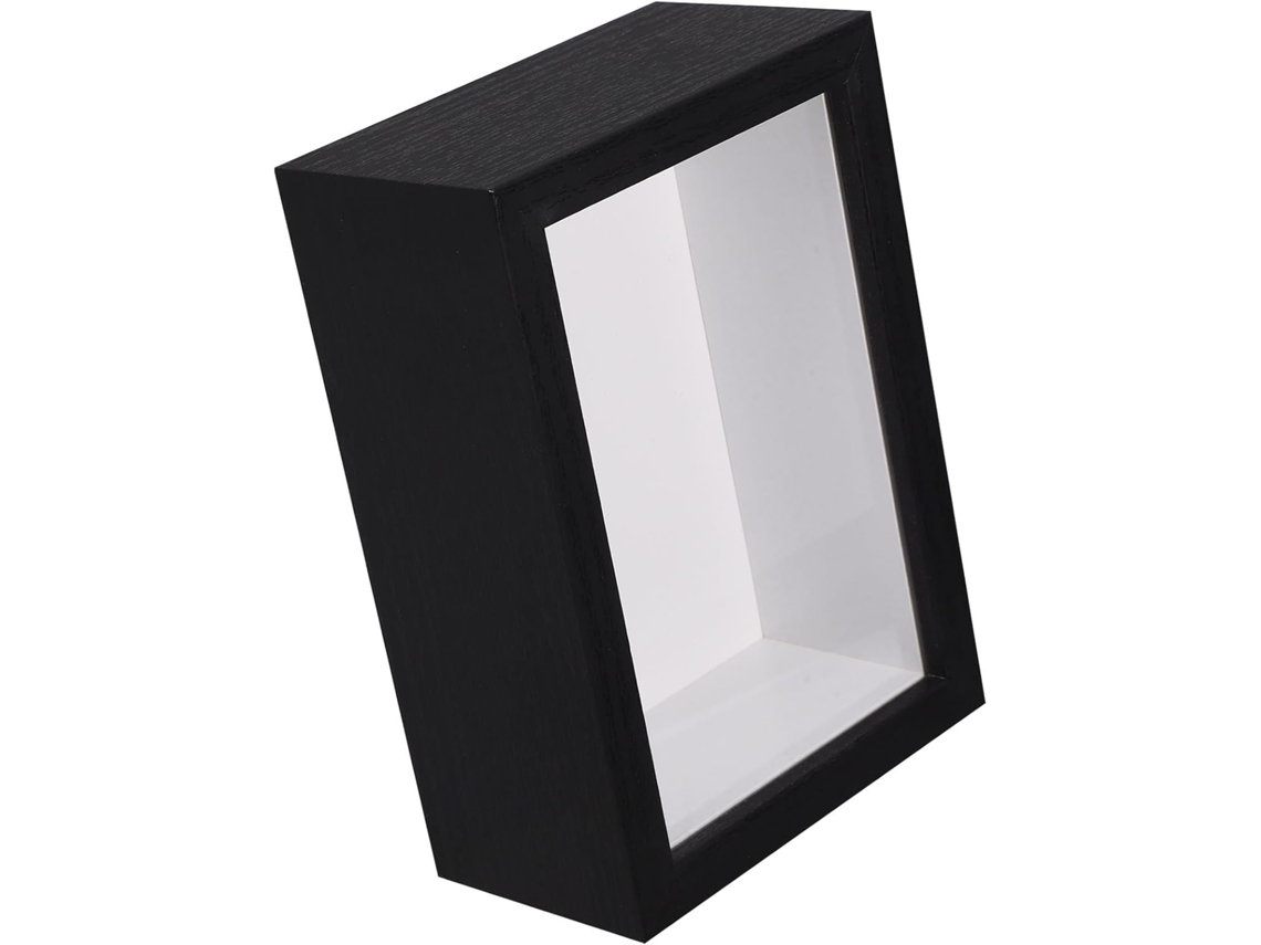 Marco Exhibición Madera 3d Negro Ventana Cristal Multifuncional Guardar Fotos Especímenes Flores Secas