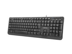 Teclado Natec Trout Slim Usb Con Cable Negro