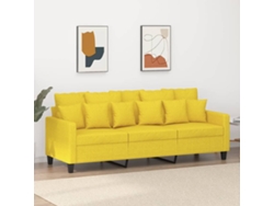 Sofá De 3 Plazas | Sofá De Salón | Sofá De Descanso De Tela Amarillo Claro 180 Cm Wsd592564