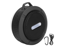 Altavoz Bluetooth C6 Con Ventosa Y Mosquetón, Mini Subwoofer Impermeable Para Deportes Al Aire Libre, Gris Oscuro.