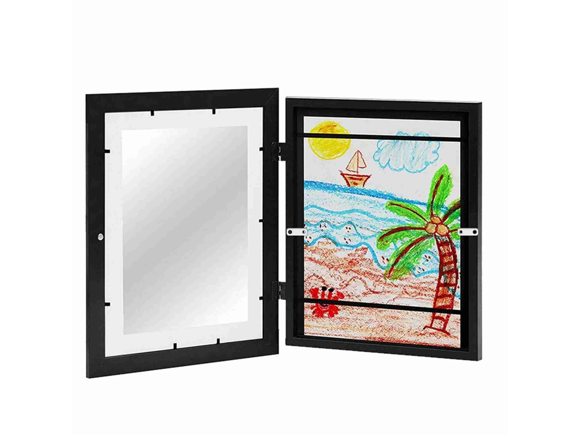 Marco De Fotos De Madera Con Tapa Abatible, Decorativo Para Sala De Estar, Dormitorio Y Oficina, 33x24x3 Cm.