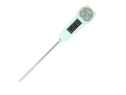 Termómetro digital de lectura instantánea para carne con pantalla LCD grande y sonda larga para cocina, barbacoa y bebidas calientes.