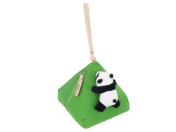 Monedero Triangular De Fieltro Con Forma De Zongzi, Decorado Con Un Panda Y De Gran Capacidad Para Llaves Y Cosméticos.