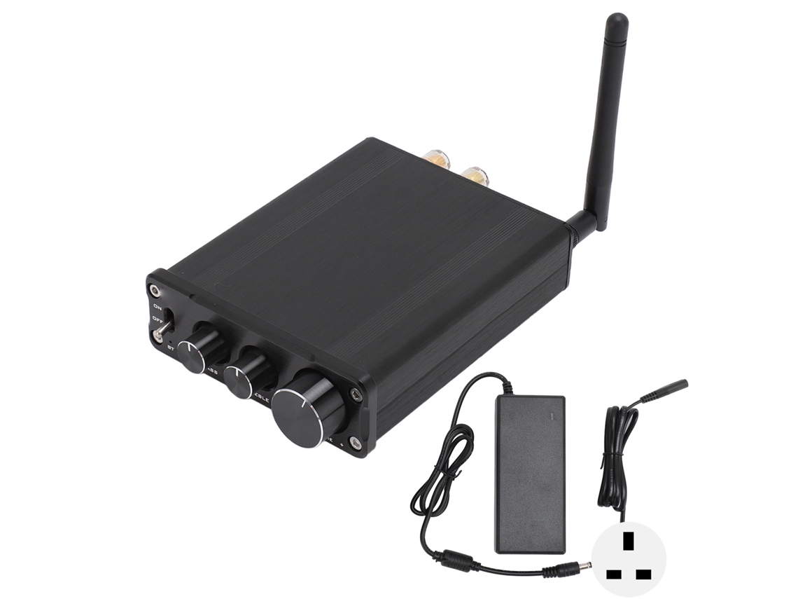 Amplificador De Potencia Bluetooth Hifi Estéreo De Dos Canales Con Ajuste De Graves Y Agudos, Plug De Reino Unido