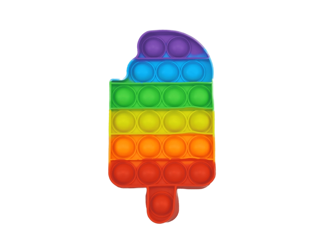 Juguete sensorial de silicona, burbujas arcoiris, 12 cm, modelo E