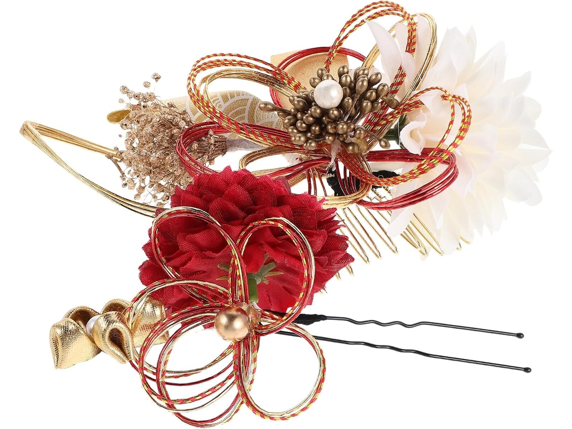 Accesorios Para Kimono Japonerie Rouges Épingles à Cheveux Artisanales Femmes Ornement De Tradit...