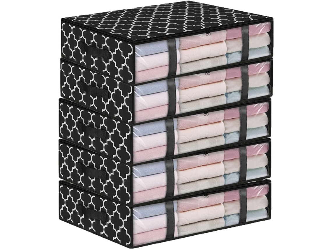 Almacenamiento Cajas Bolsas Colchas Cojines Zapatos Organizadores Plegables Cremallera Ventana Transparente