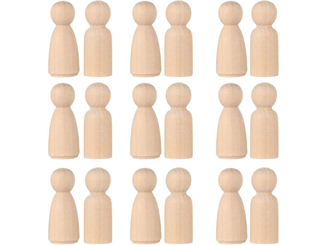 Juego De Muñecos De Madera De Pino, 20 Piezas, Muñecos Masculinos Y Femeninos Para Manualidades Creativas Diy Para Niños