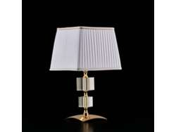 Franz - Lámpara De Mesa En Hierro Dorado Y Cristal 1 Luz Con Pantalla Al.36 - Ø20 - Bl275-lt-or