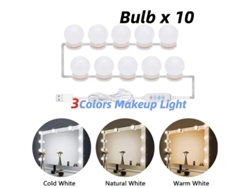 Bombillas LED para espejo de maquillaje, luces de tocador USB de 12 V, iluminación regulable para baño y tocador. Viewleaf