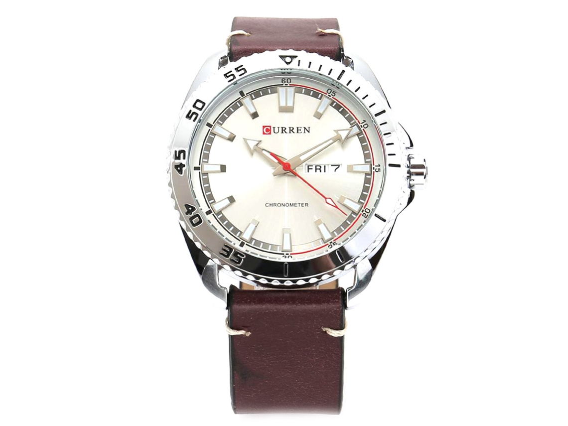 Reloj De Pulsera De Aleación Analógico De Cuadro Redondo Con Fecha Y Hora Cuarzo Blanco