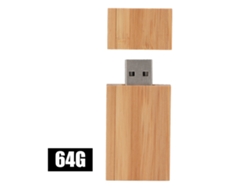 Memoria USB (64 GB de almacenamiento, diseño creativo de bloque de madera carbonizada)